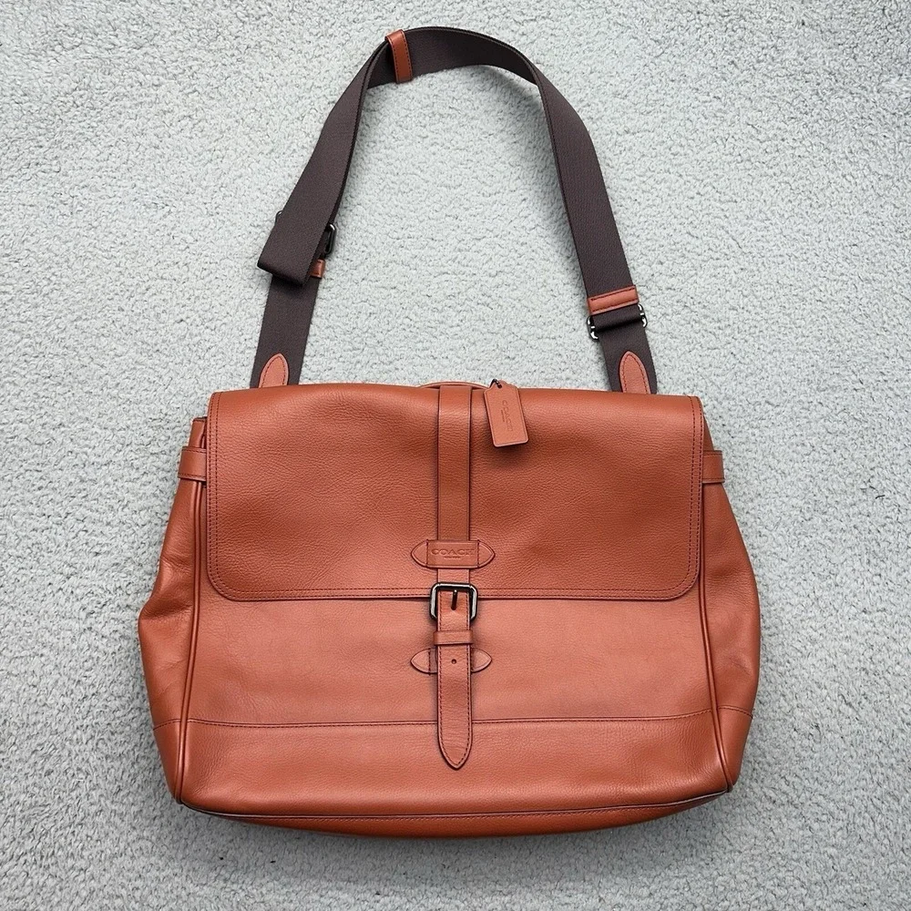 Genuine Coach F23204 Hudson Messenger Tote Terracotta 2 Way Leather Shoulder Bag